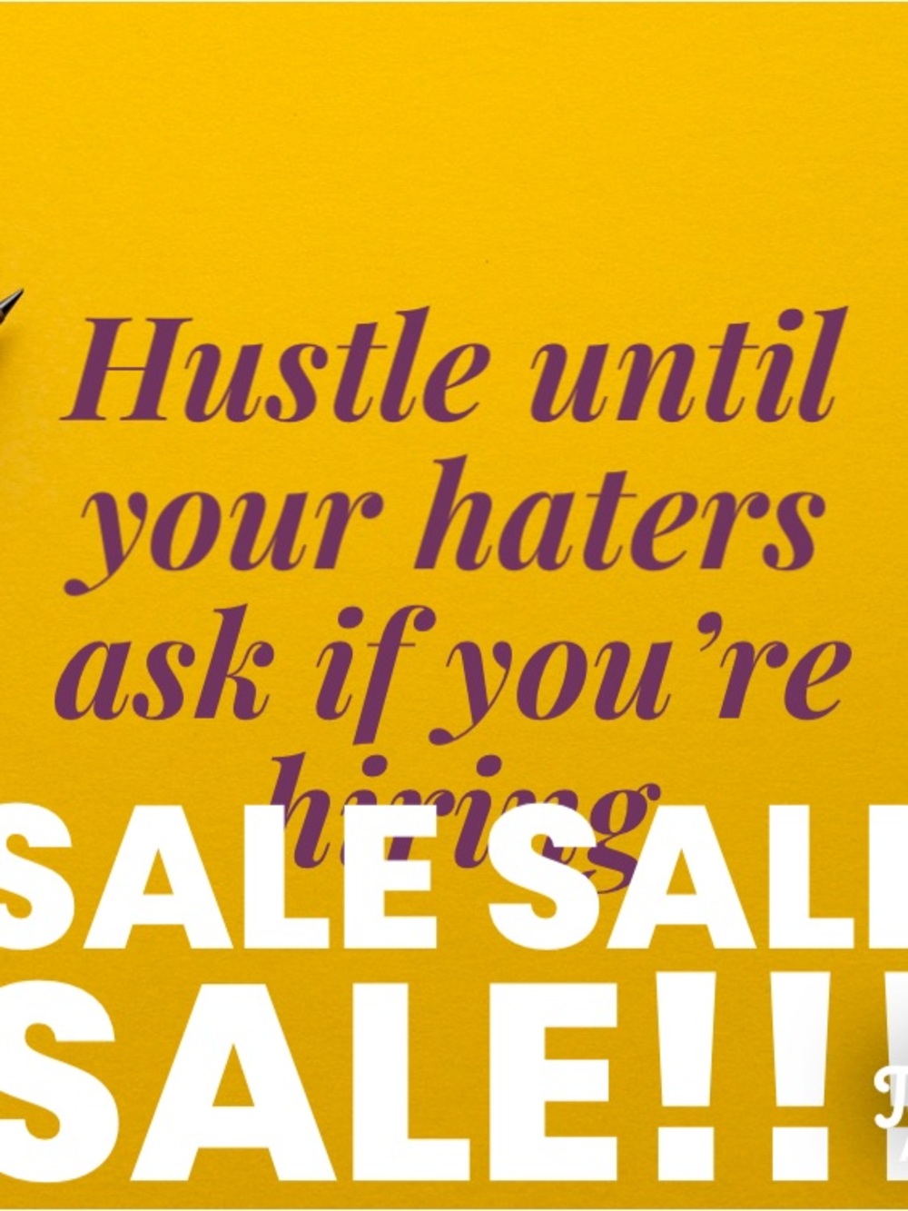 Motivational Graphic Poster in Mustard Yellow with Purple Text